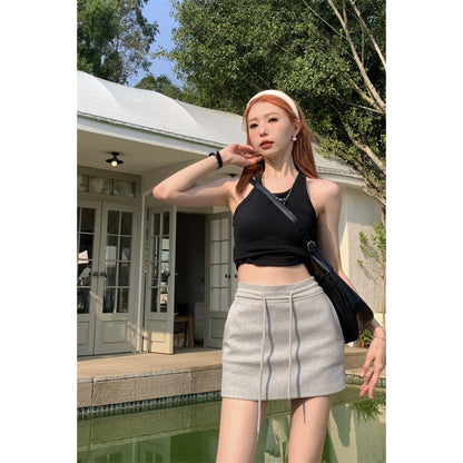 Korean Version Of Spicy Girl Drawstring Buttocks Wrapped Skirt For Women