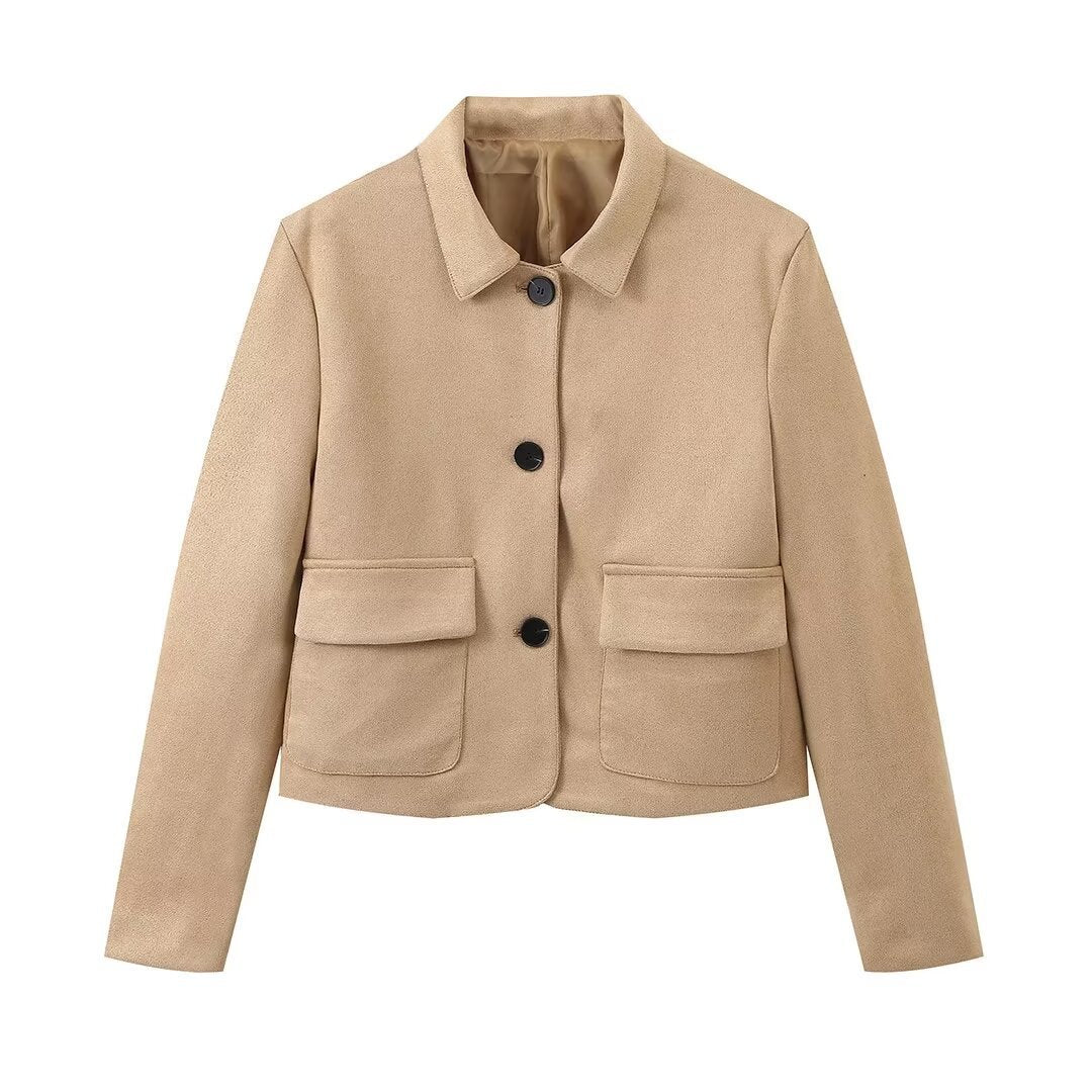 Elegance Retro Lapel Fashionable All-matching Jacket