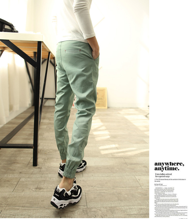 In the spring of 2016 new men's Korean slim slim casual pants feet feet Haren pants pants men's feet