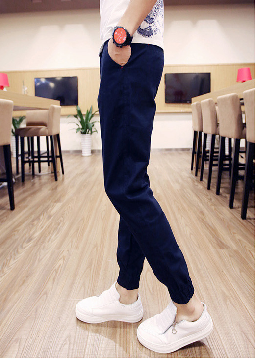 In the spring of 2016 new men's Korean slim slim casual pants feet feet Haren pants pants men's feet