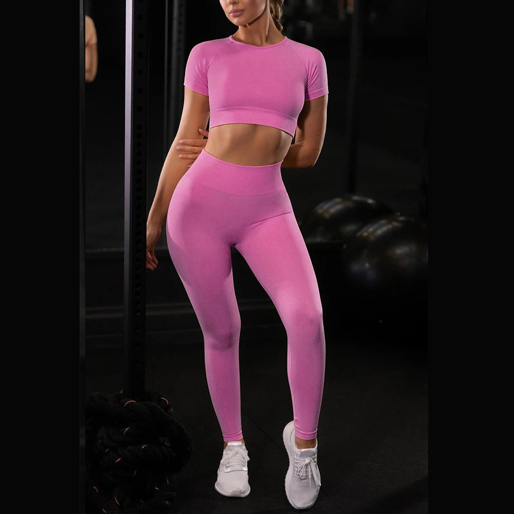 Ensemble de Sport  Leggings de course hauts à manches courtes