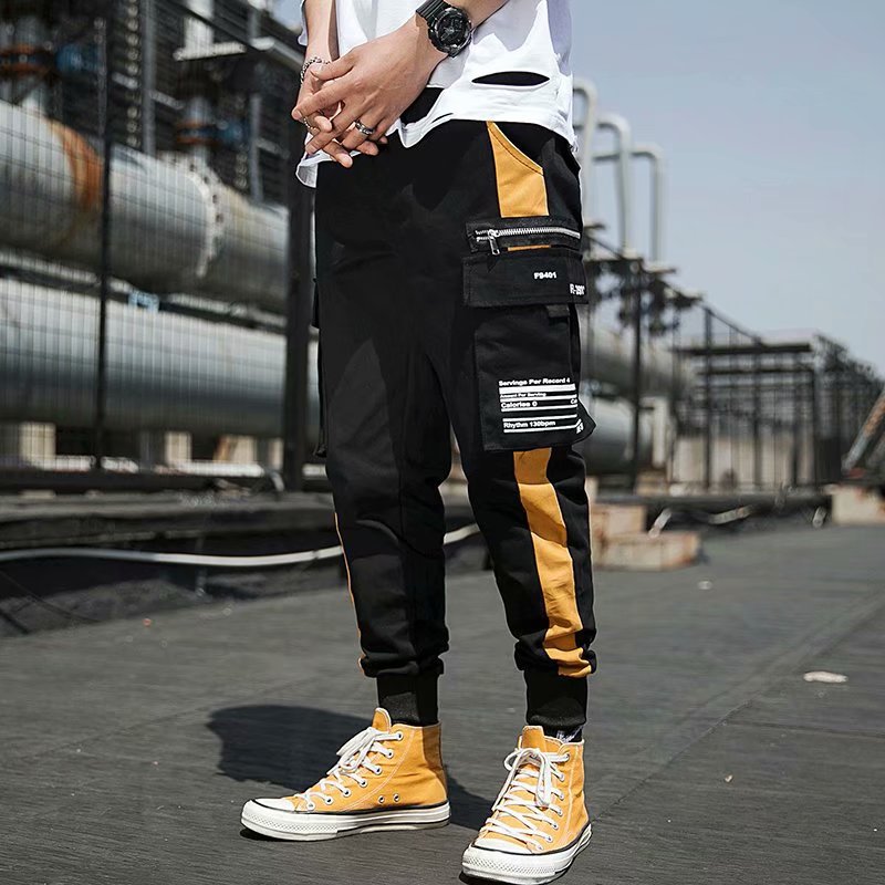 Men's Multi-Pocket Trousers With Feet, Casual Trousers, Overalls