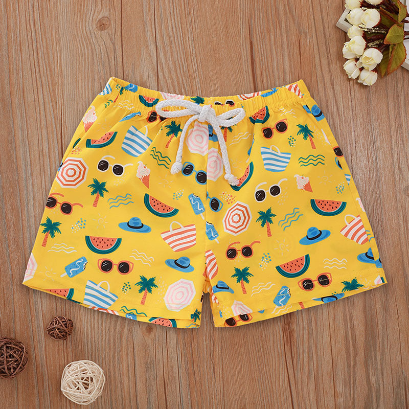 Explosive Cartoon Printed Beach Casual Children's Pants