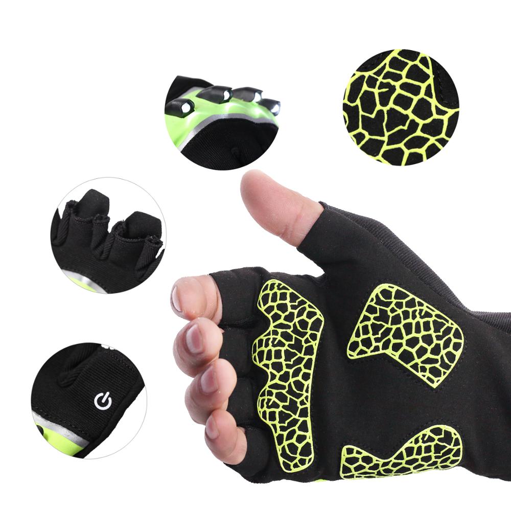 Fingerless Outdoor Sports Cycling Lighting Gloves