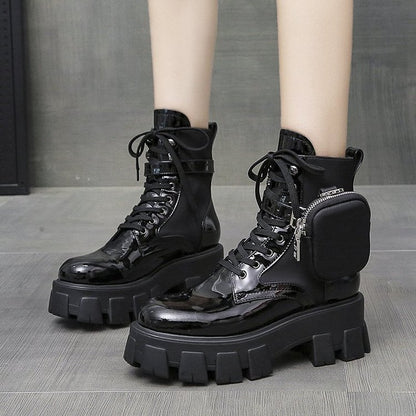 Bottes de Poche en Cuir Verni