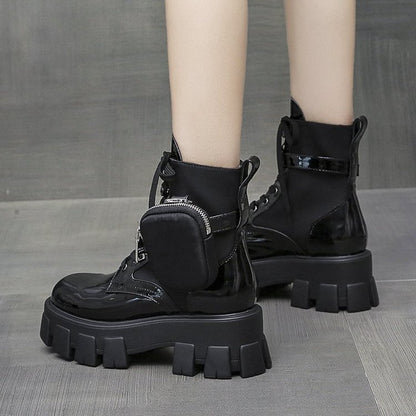 Bottes de Poche en Cuir Verni