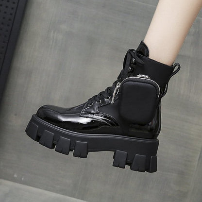 Bottes de Poche en Cuir Verni