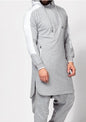 Mens Colorblock Robe Muslim Zip Pocket Sweatshirt