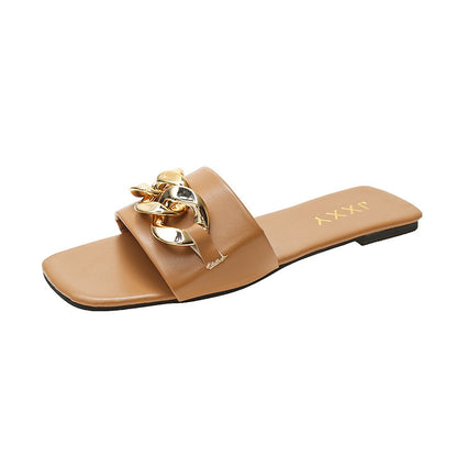 Nouveau Style Femmes de Pantoufles Avec Carré Toe Flip Flops