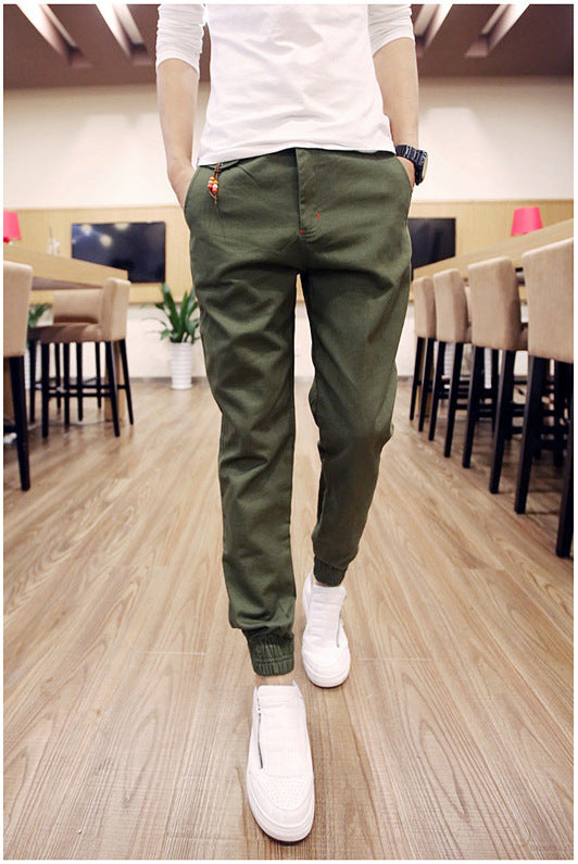 In the spring of 2016 new men's Korean slim slim casual pants feet feet Haren pants pants men's feet