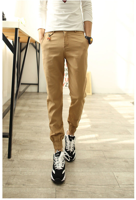 In the spring of 2016 new men's Korean slim slim casual pants feet feet Haren pants pants men's feet