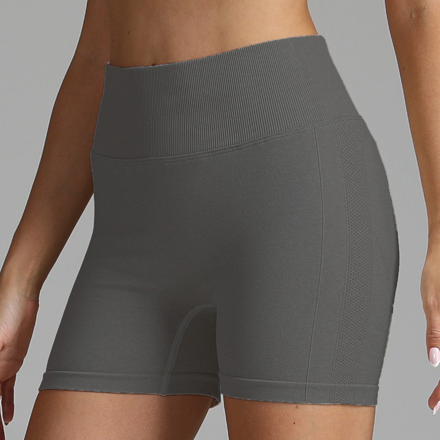 Shorts de yoga sans couture pour femmes, couleur unie, taille haute, pantalon de fitness,