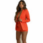 Costume couleur unie Blazer col manteau short droit tempérament femme