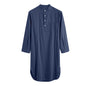 Men's Long Sleeve Button Solid Color Shirt Robe