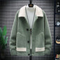 Men's Lamb Velvet Fur Coat Stand-up Collar