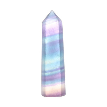 Natural fluorite crystal column decoration