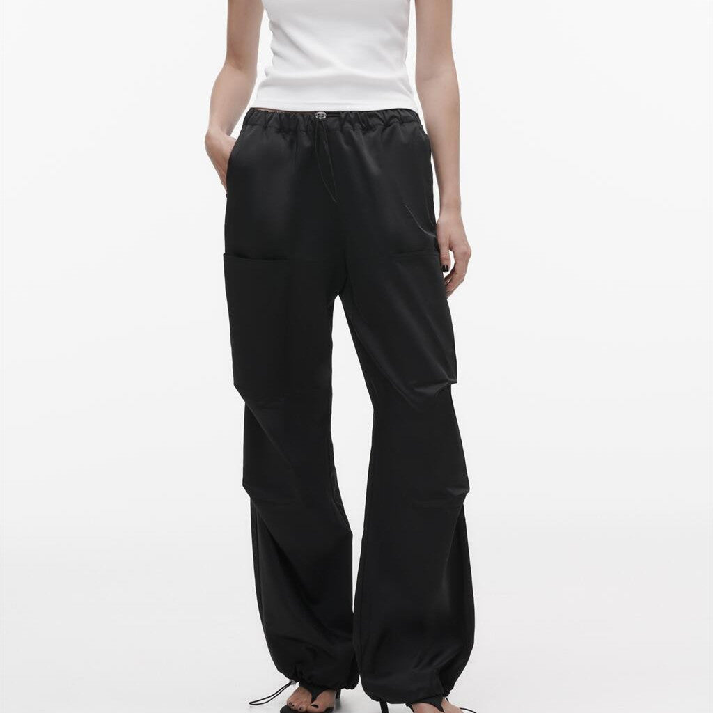 Women's Fashionable Silk Satin Casual Wide-leg Pants