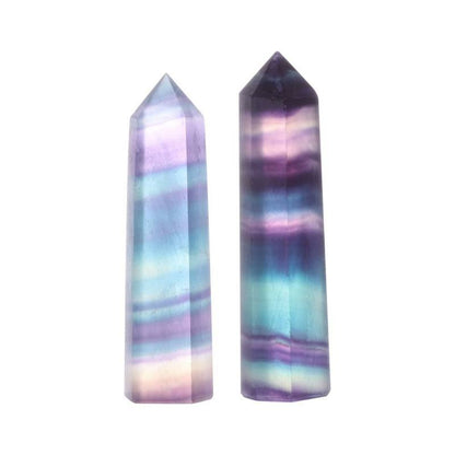 Natural fluorite crystal column decoration