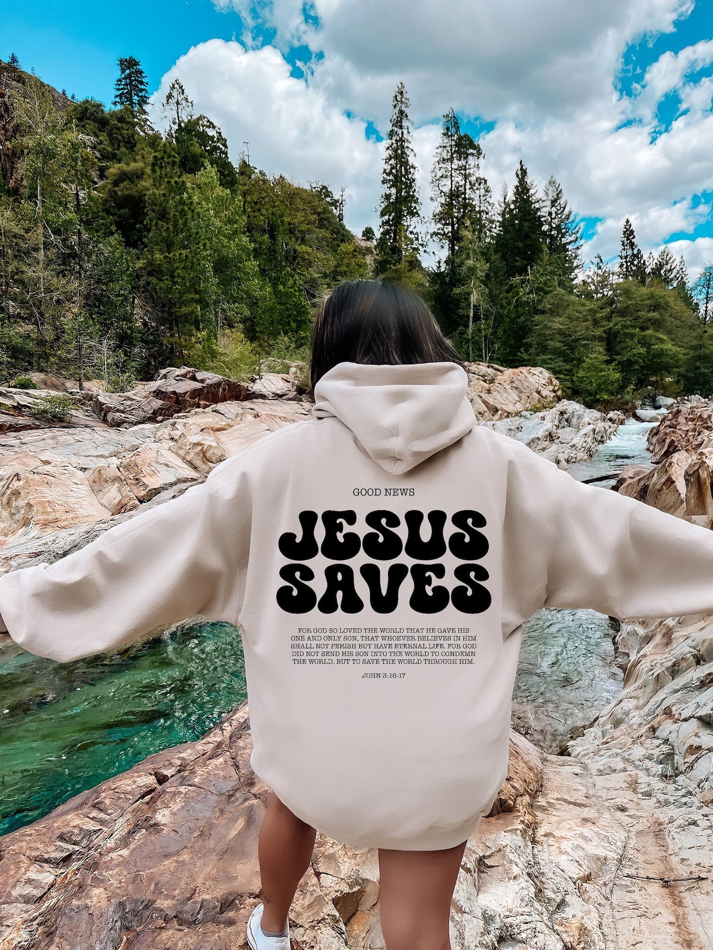 Jesus Saves Hoodie Bible Verses Appear Church Black Sweater