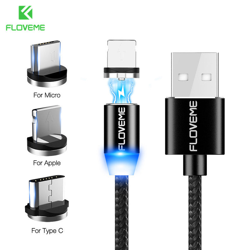 Compatible avec Apple, câble micro USB magnétique pour appareils Android et IOS