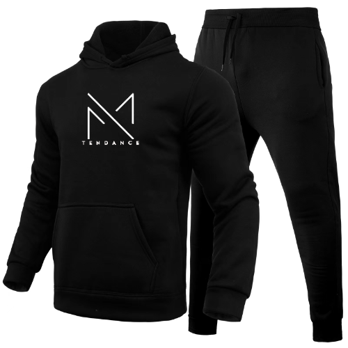 Trendy BLACK SWEATSHIRT SET 