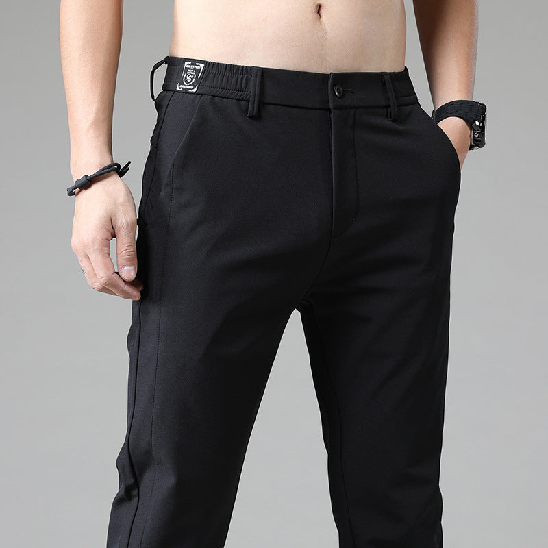 Ice Silk Men's Fashionable Elastic Waist Ultra-thin Casual Pants