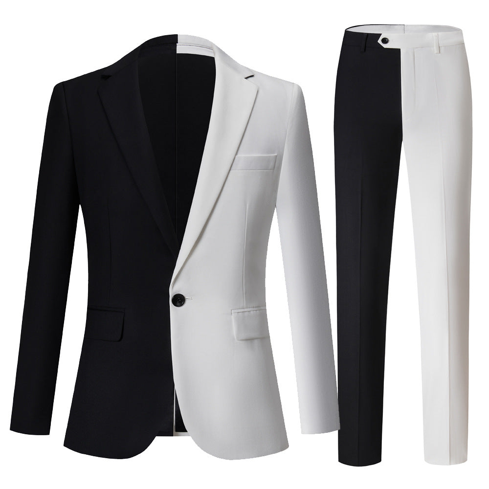 Costume Pour Homme Costume a  Deux Pièces Assorti De Couleur Noir Et Blanc