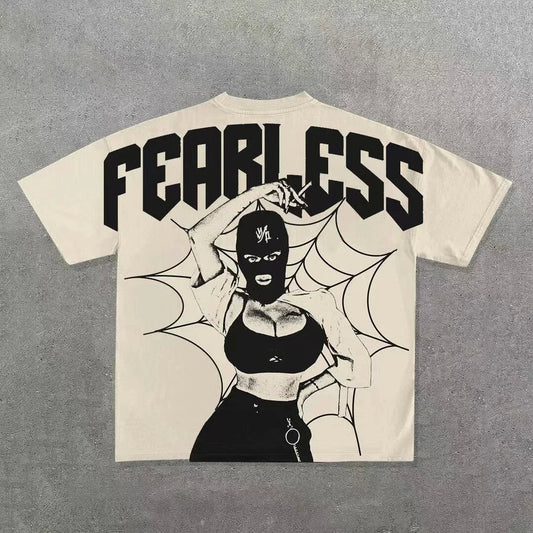 T-shirt Unisexe Hip Hop Fearless Beige