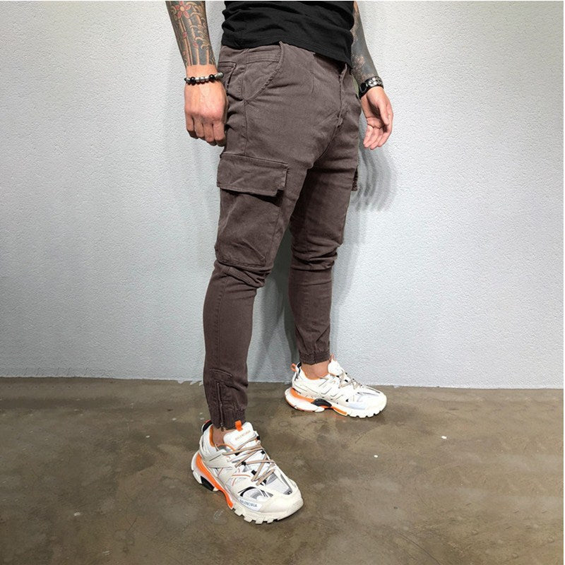 Drawstring zip woven pants