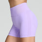 Shorts de yoga sans couture pour femmes, couleur unie, taille haute, pantalon de fitness,