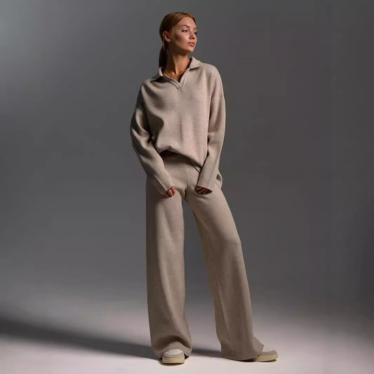 Ensemble de pulls à col uni simple et lâche pour femme