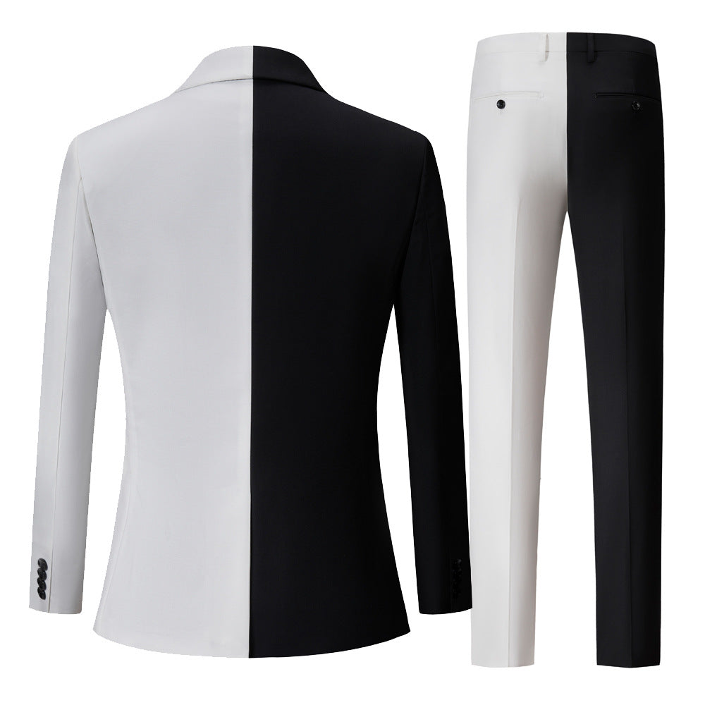 Costume Pour Homme Costume a  Deux Pièces Assorti De Couleur Noir Et Blanc