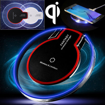 New Wireless Charging Dock Charger Crystal Round Charging Pad With Receiver For Apple For Sanxing