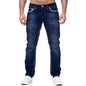 Men Jeans With Pockets Straight Pants Business Casual Daily Streetwear Trousers Men's Clothing