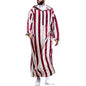 Men's Color Blocking Striped Long Muslim Robe Hoodie