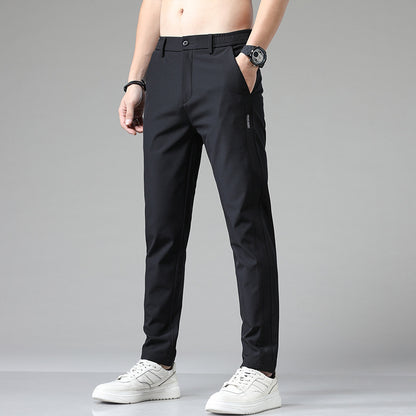 Ice Silk Men's Fashionable Elastic Waist Ultra-thin Casual Pants