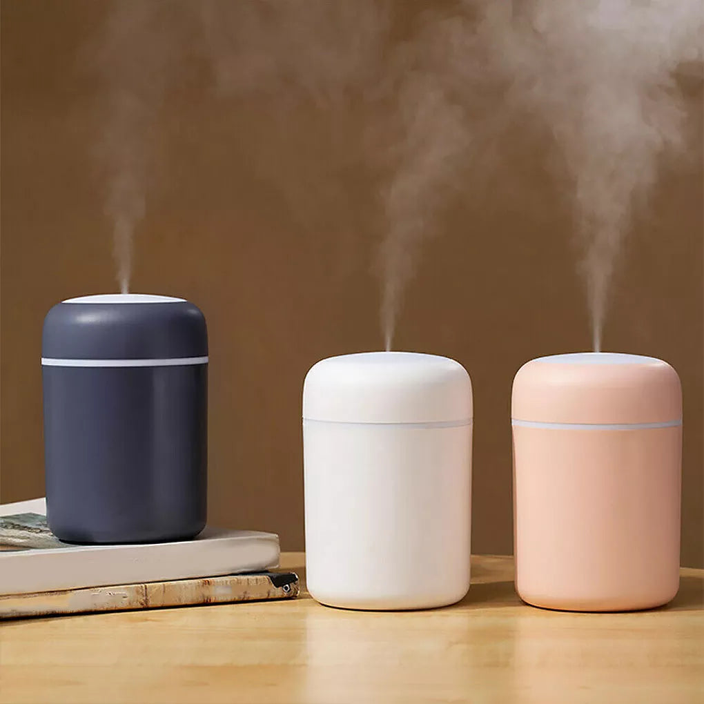 Mini Humidifier 300ml Bedroom Office Living Room Portable Low Noise Diffuser Atmosphere Light Mist Sprayer Aroma Diffuser