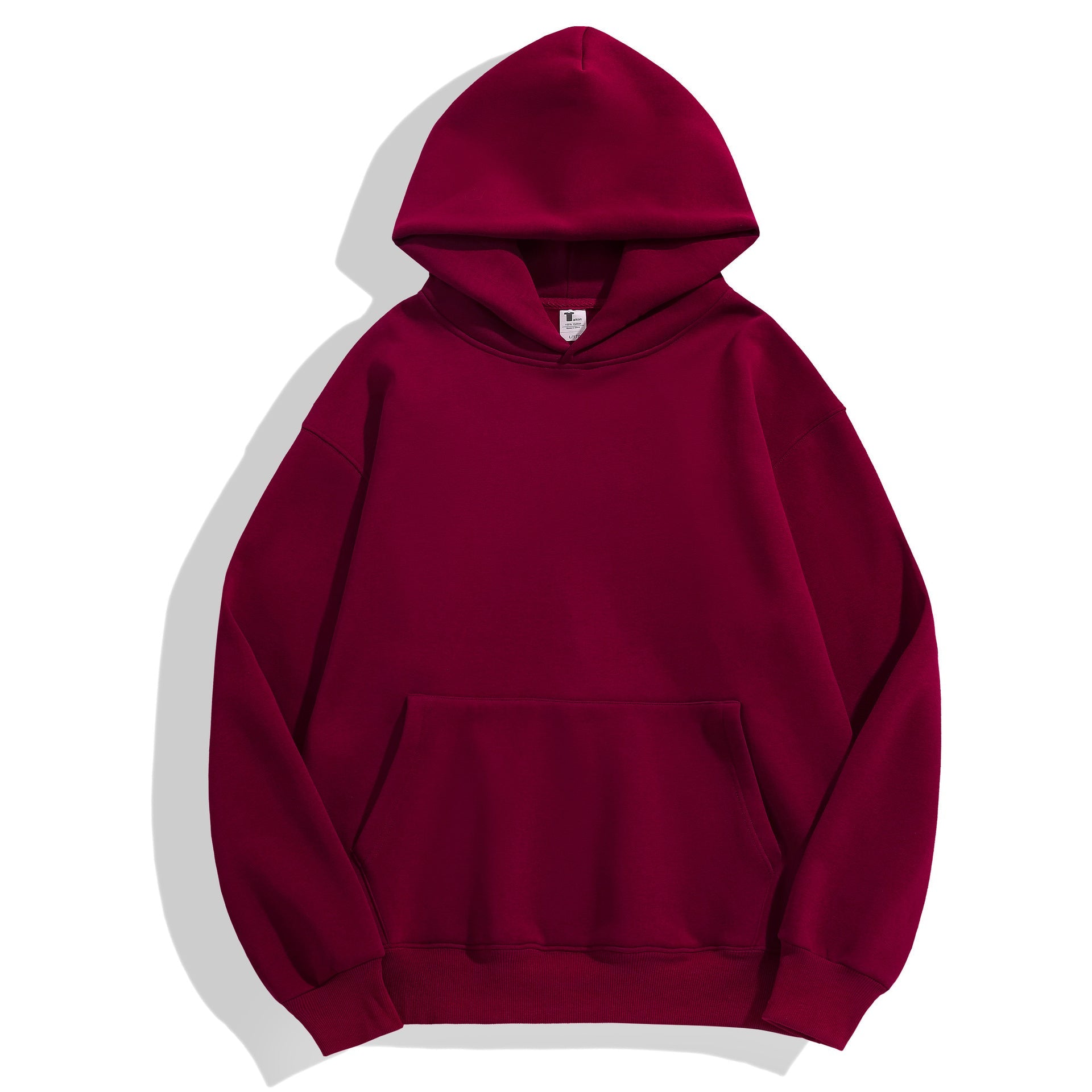 Sweat à capuche brossé de marque de mode lourde à capuche rouge