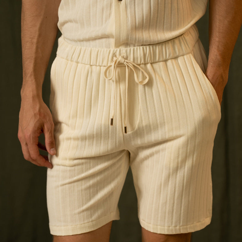 Chemise à manches courtes et shorts ensemble deux pièces Costume pour hommes