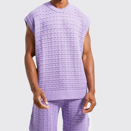 Costume deux pièces ample et tendance pour hommes, chemise à manches courtes et short