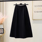 Plus Size Skirt Hepburn Style Woolen A- Line Autumn And Winter Umbrella Skirt