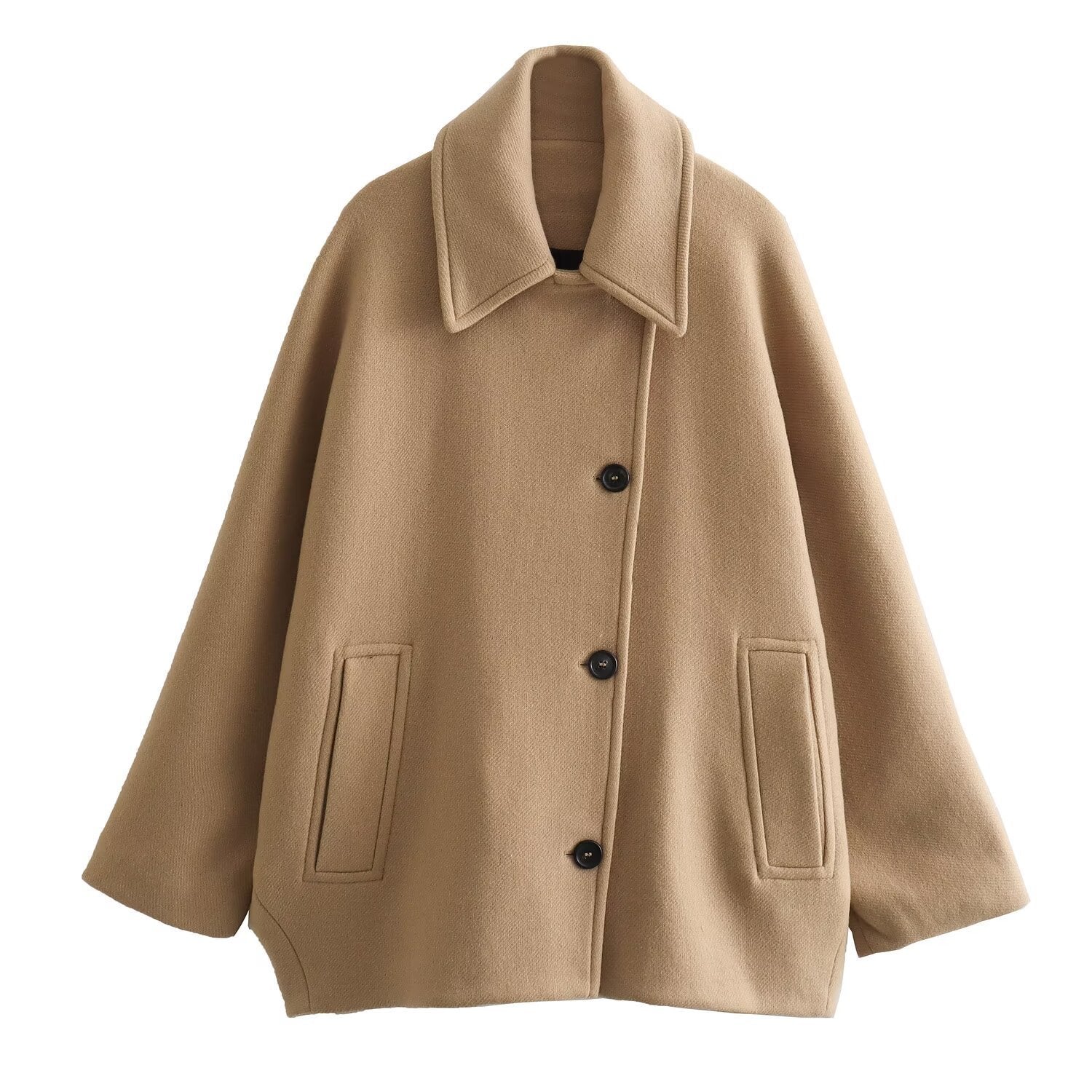 Polo collar sleeve coat