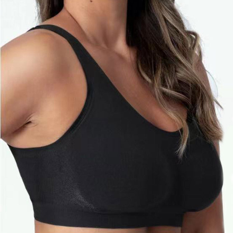 Women's shaping bra with steel ring, plus size shiny tank top, no marking, women's underwear