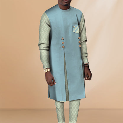 Chemise et pantalon pour hommes décontractés africains, vêtements tribu