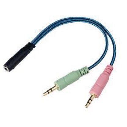 3.5mm One-to-two Audio Aux Headphone Microphone Adapter Cable