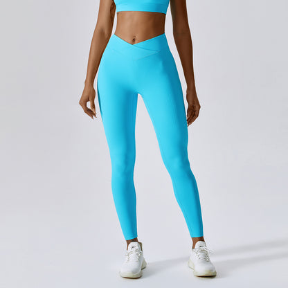 Threaded European And American Tight Yoga Pants For Outer Wear