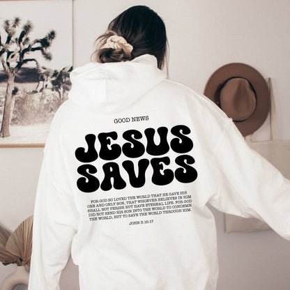 Jesus Saves Hoodie Bible Verses Appear Church Black Sweater