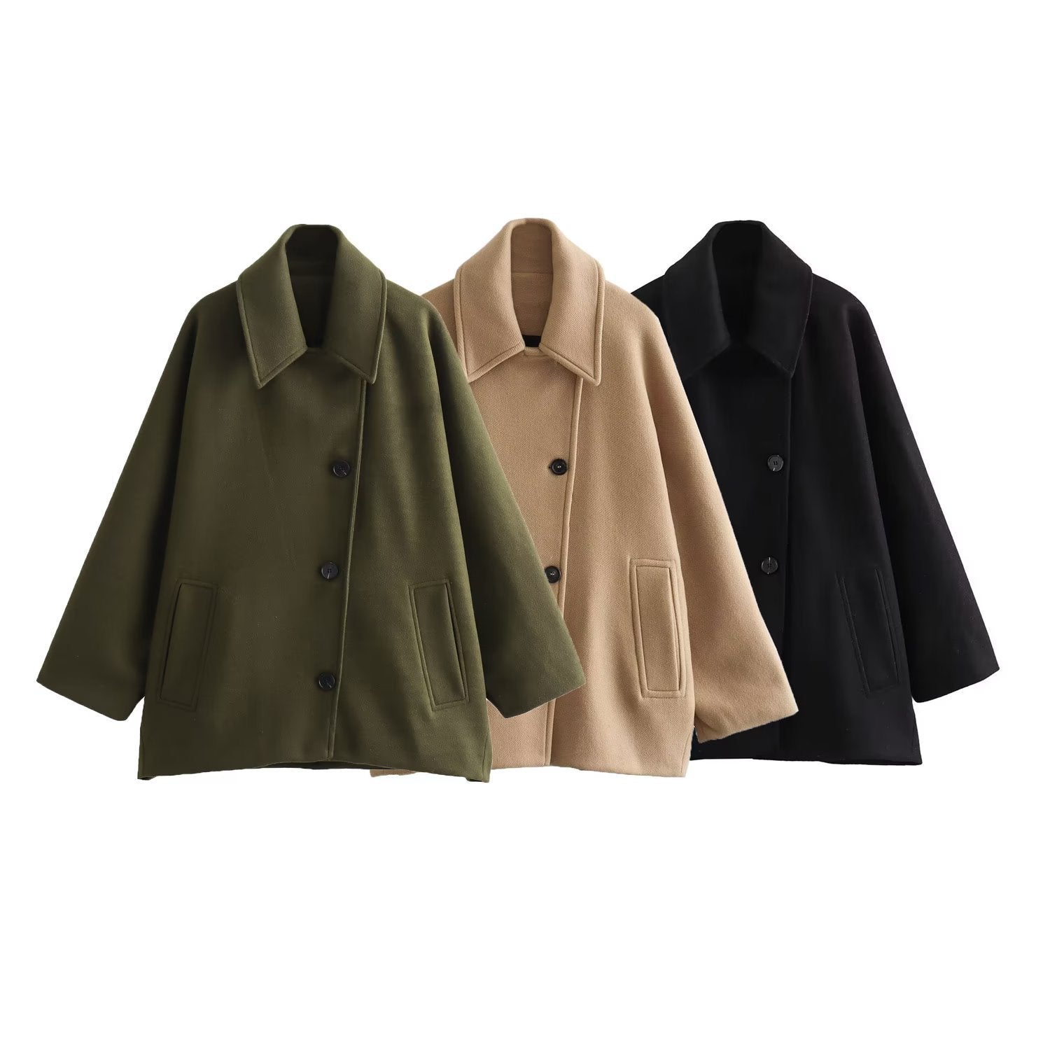 Polo collar sleeve coat