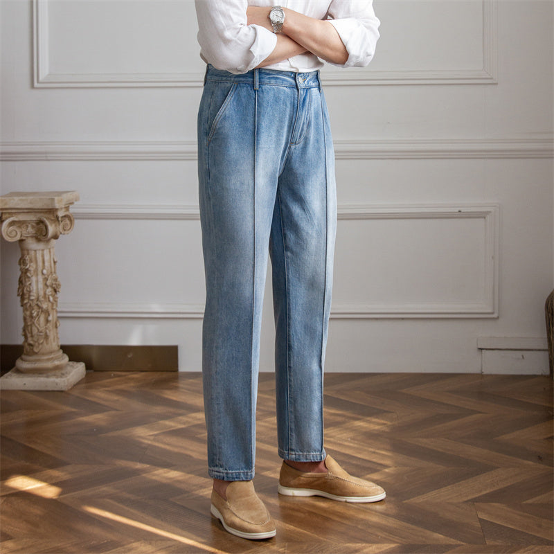 Thin Breathable Vintage Denim Straight Leg Lounge Pants