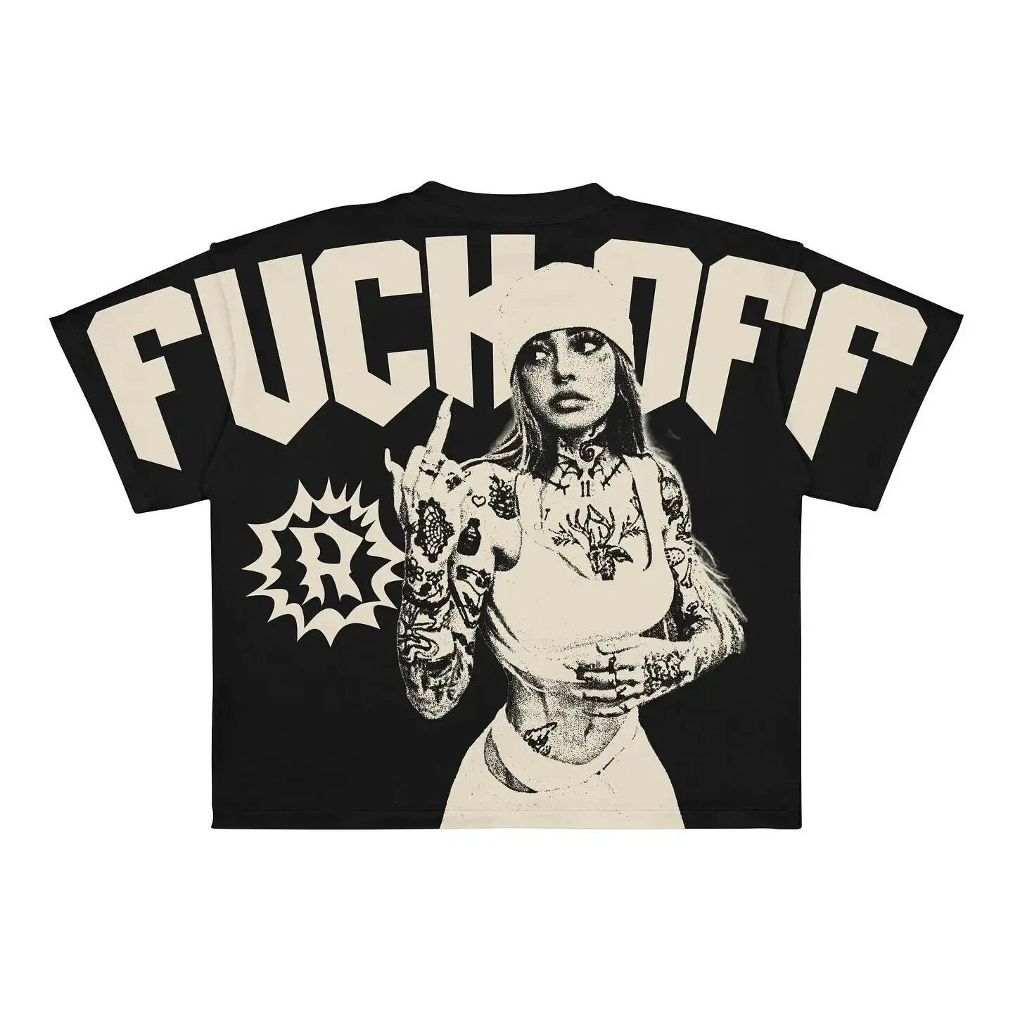 T-shirt Unisexe Hip Hop Fuck Off Noir